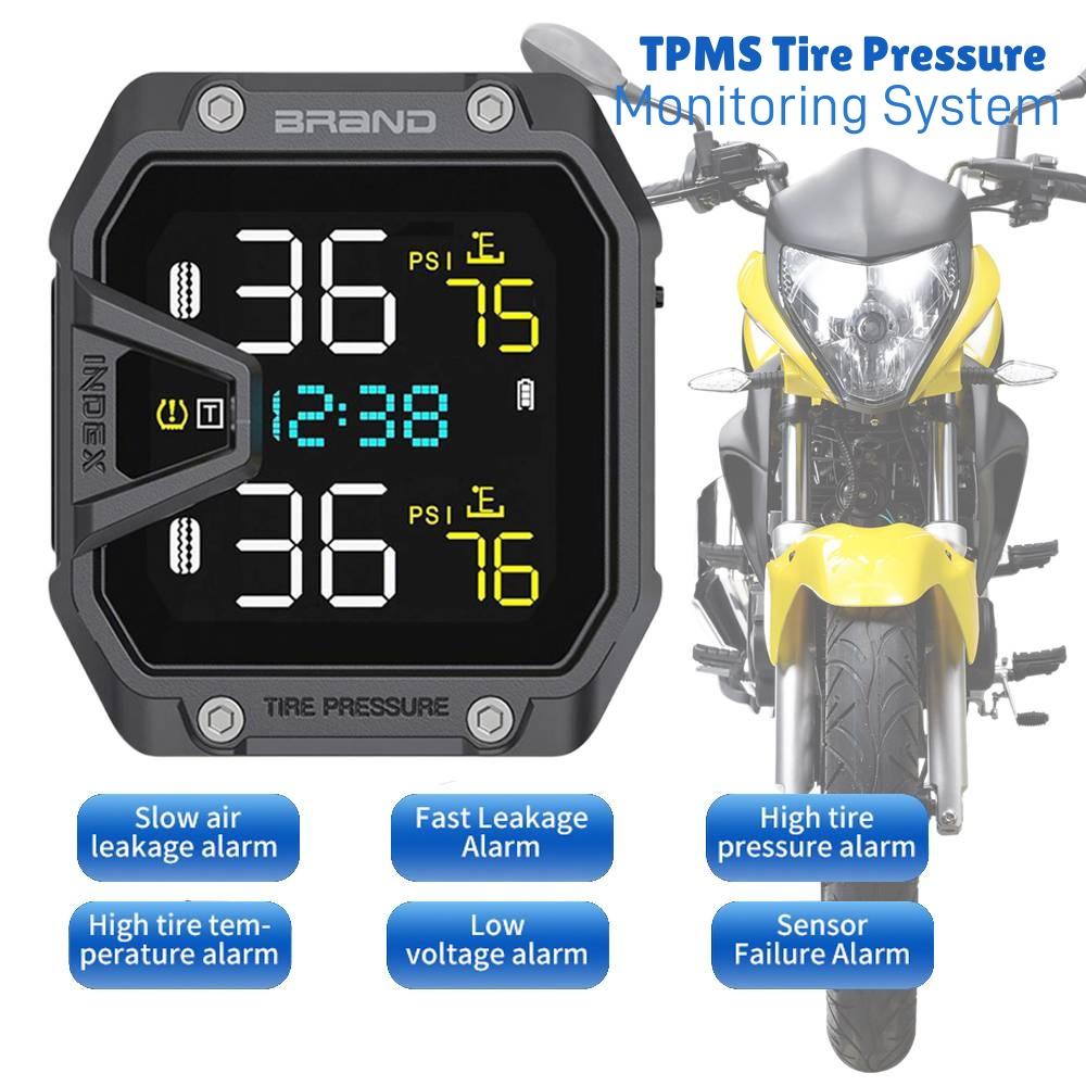 Motorcycle TPMS Tire Pressure Monitoring System Wireless Tire Pressure Monitoring System Motorcycle Accessories with 2 Sensor