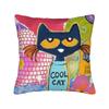 Cartoon Movies Cat Book Petes the cat   Throw Pillow Cover Polyester Cushions for Sofa  Fashion Pillowcover Home Decor
