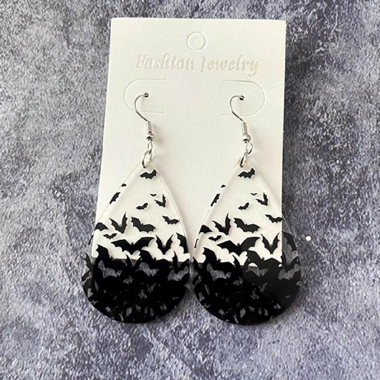 Trendy Earrings Halloween Bat Acrylic Ear Studs Visual Effects Ear Adorments