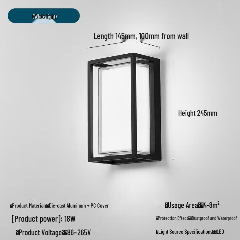 Li Shi LED Outdoor Waterproof Rectangular Wall Light