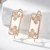 Fashion Glossy Long Drop Earring Women Unusual Square Pattern  Rose Gold Color Ethnic Bride Daily Fine Jewelry