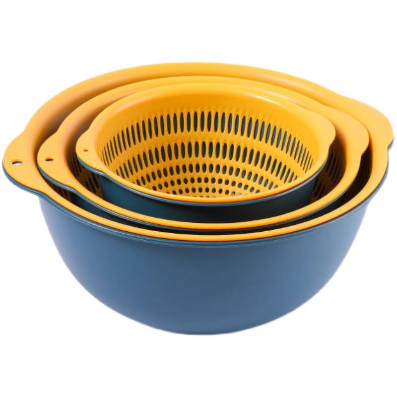 Double-Layer Fruit & Vegetable Washing and Draining Basket - Large, Creative Kitchen Basin & Fruit Plate