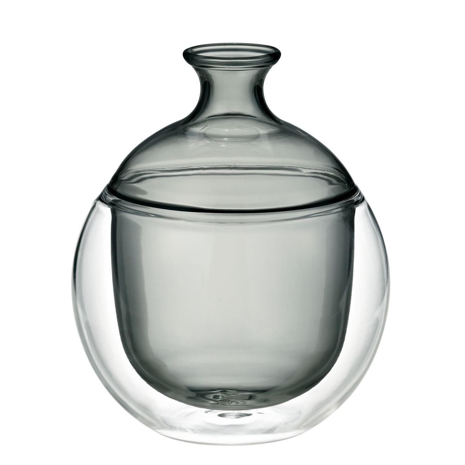 HARIO DONGURI CARAFE gray sake hot sake (Donguri Carafe) - 2-go (360mL) capacity, heat-resistant glass, double-walled construction, carafe, carafe, серый