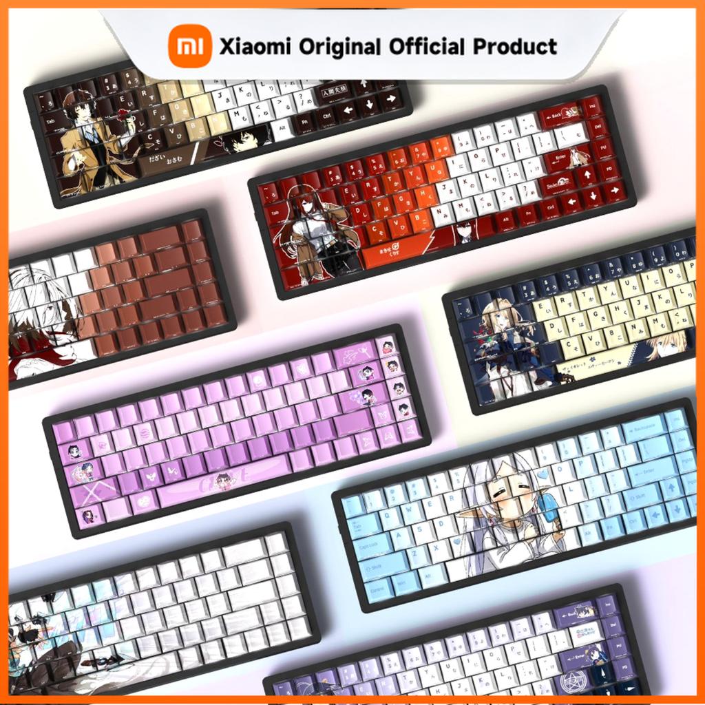 Xiaomi 129 Key Side Carved Translucent Anime Cherry Key Cap Pbt Is Applicable To 60/64/84/98/108 Game Machine Keyboard MX Switch