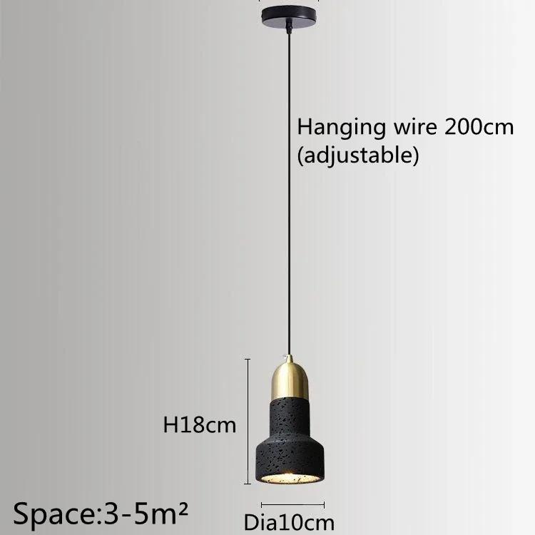 Nordic Art Retro Industrial Pendant Hanging Lamp Black Hole Stone LED Pendel Lamp For Bar Dining Bedroom Design Chandelier