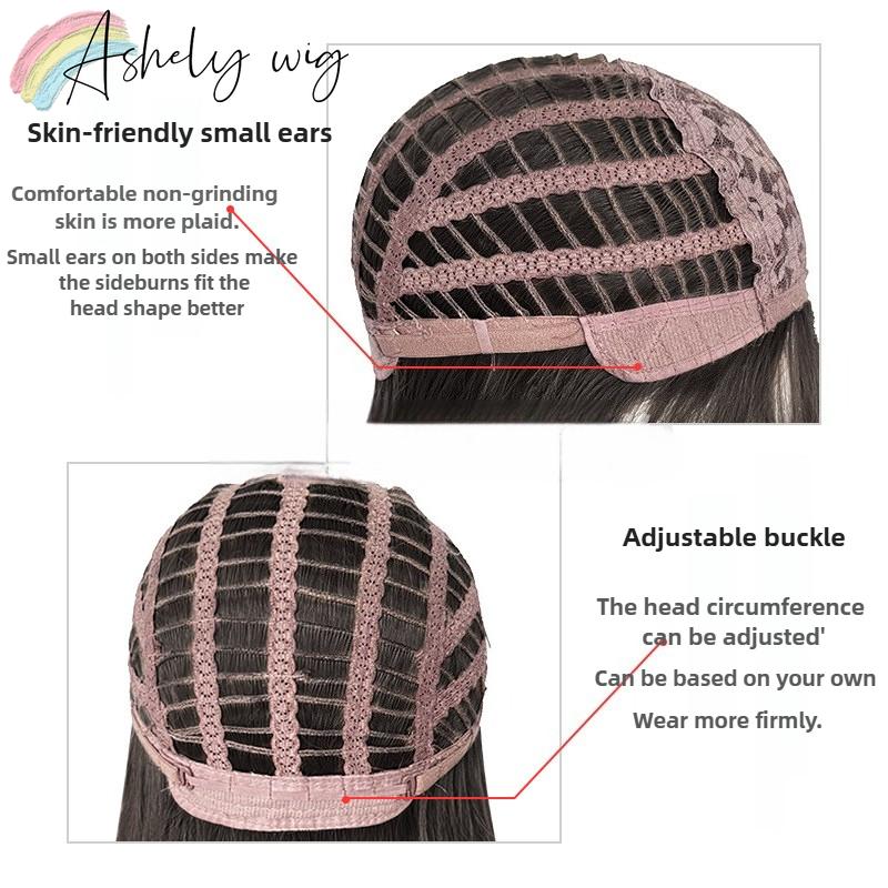 Ashely Pink Wig with Bangs 28inch Long Straight Hair Wig for Women Cute Lolita High Temperature Fiber Synthetic Wigs for Cosplay