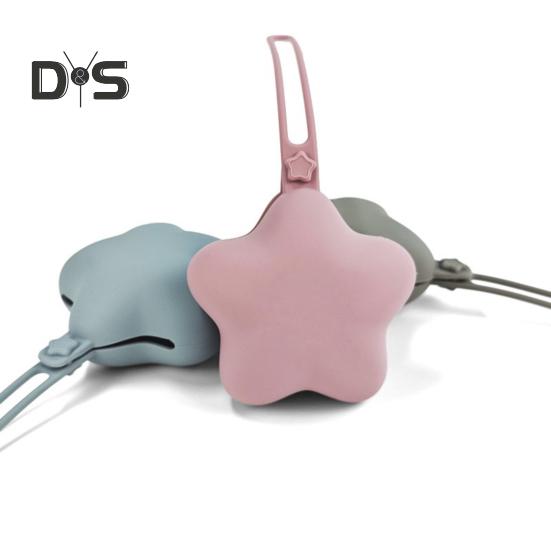 Star Shaped Pacifier Holder Case with Hanging Rope Food Grade BPA Free Portable Silicone Pacifier Protector Case