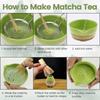 Ceramiczny Ręcznie Robiony Zestaw do Ubijania Matchy do Domu Odporny na Temperaturę Miska do Matchy Łyżeczka Zestaw Elegancki Łatwy do Czyszczenia Japońska Herbata Matcha