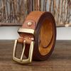 American Ami Kaji Thickened Retro Vegetable Tanned First Layer Cowhide Belt Men'S Genuine Leather Pin Buckle Belt Men'S Casual Versatile