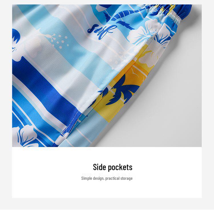 2026 Men's Ice Silk 3D Print Mid-Length Beach Sports Shorts - Trendy and Versatile Casual Wear