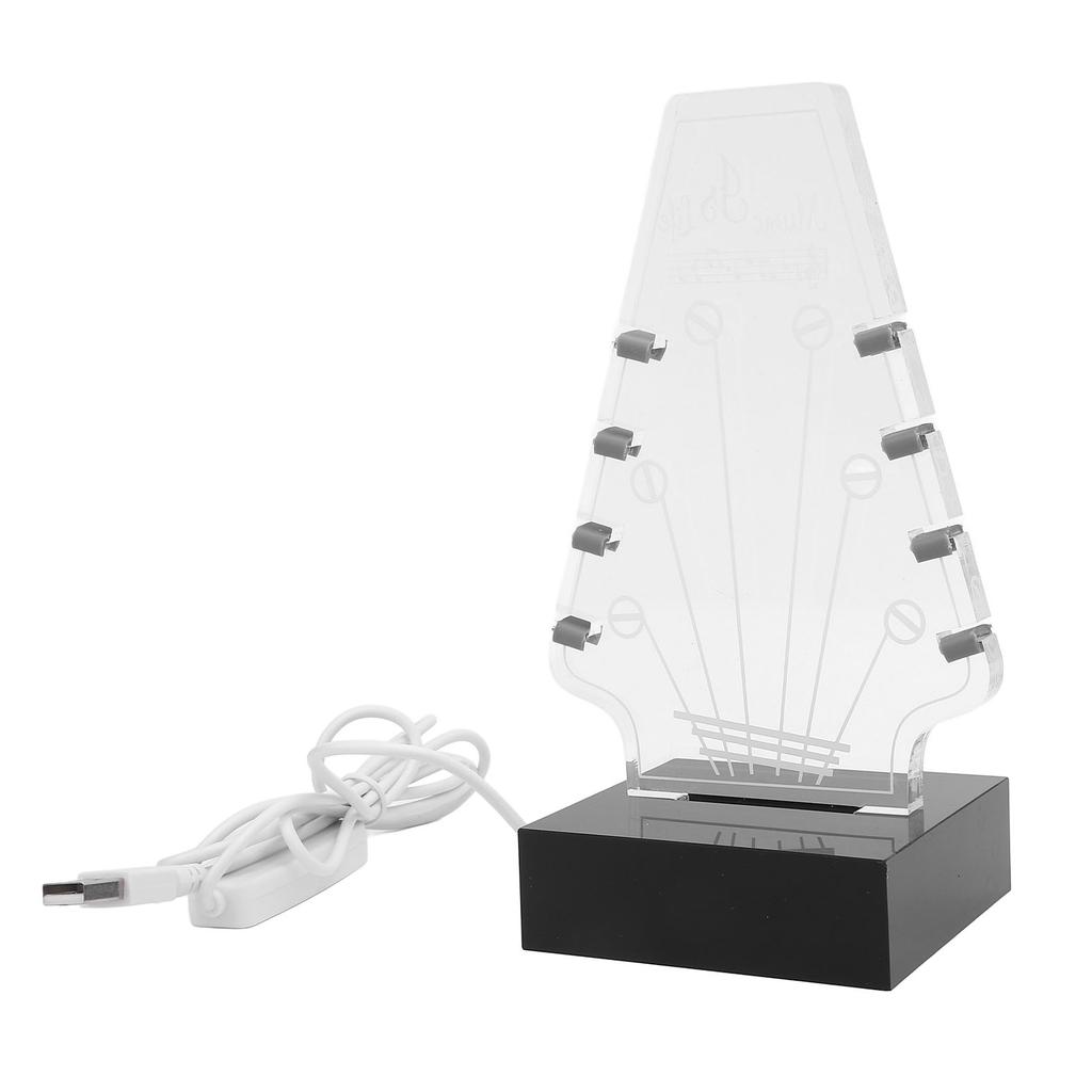 Light Up Guitar Pick Holder 3 Color Temperatures 10 Brightness 8 Slots Adjustable Acrylic Electric G