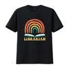 Librarian Vintage Reading Books Retro Rainbow Trendy Women s T Shirt  Summer Top with Unique Print vintage Washed Stretched