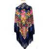 160*160CM Russian Women Square Scarf Retro Floral Print Bandana Ukrainian Shawl Babushka Handkerchief Blanket Fringed Shawls