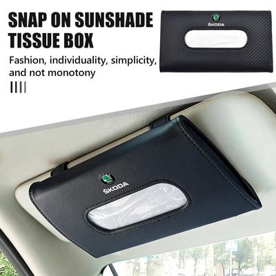ICPG4 For Car Sun Visor Tissue Box Hanging Napkin Storage Bag Fabia Kamiq Superb Scala Enyaq-iV MK3 VisionS Yeti