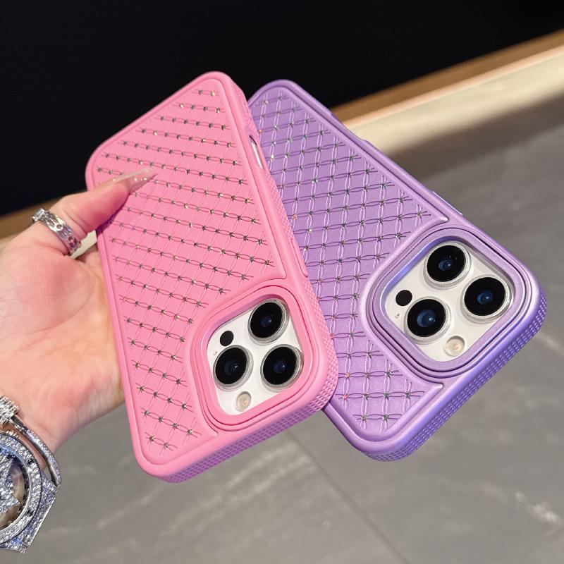 Luxury Solid Color Matte Texture Glitter Shockproof Phone Case For iPhone 16 Pro Max E 14 11 12 13 15 Pro Max Bumper Back Cover