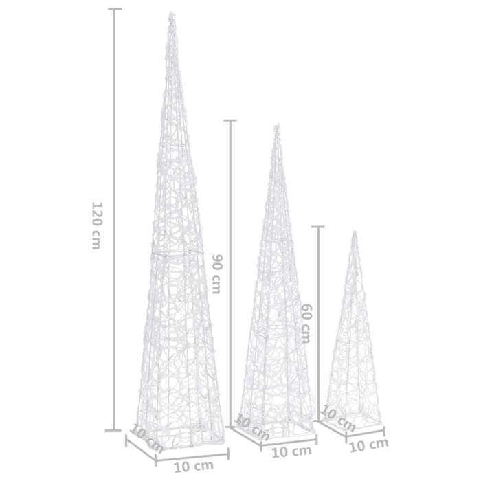 Luminous Cones - vidaXL - Multicolor - Acrylic - 60/90/120 Cm - Integrated LED