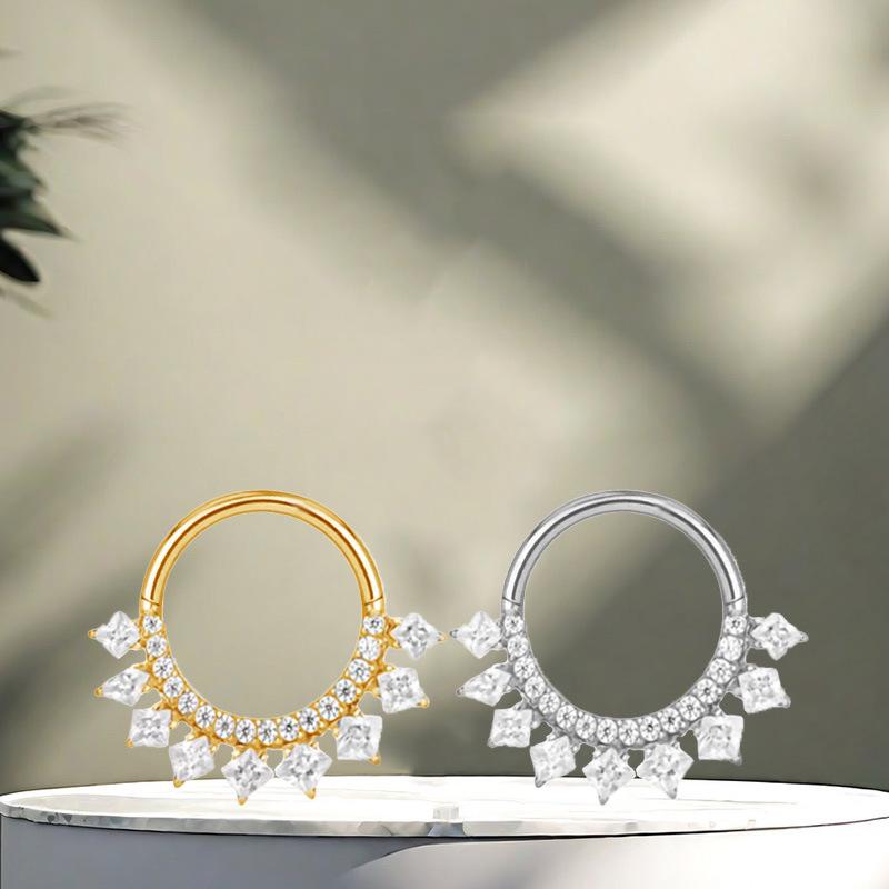 European-American Zirconia G23 Titanium Alloy Nose Ring & Stud