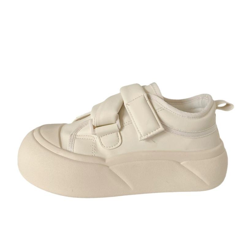 Cream Velcro Little White Shoes Women's Ugly Cute Spring and Summer New Niche Big Head Board Shoes Platform Bread Shoes