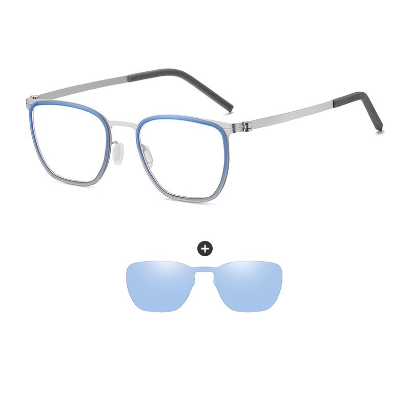 

Stainless Steel Square Men Retro Glasses Frame Women s Polarized Clip-On Sunglasses for Timeless Style & Multi-Occasion Wear