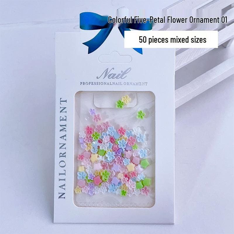 Colorful 3D Plumeria Flower Nail Art Decorations