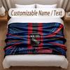 New York Rangers Printed Flannel Blanket Custom Name Text Soft Warm Throw For Bedroom Holiday Gift