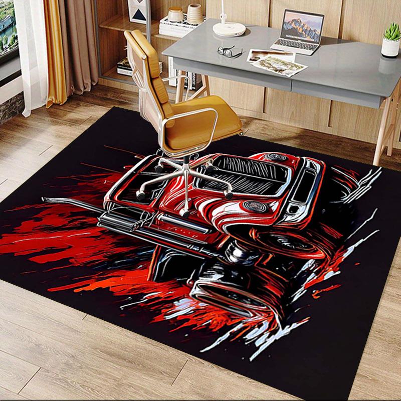 1PC Truck Vehicle Non-Slip Floor Carpet Compatible for Office&Living Room&Bedroom&Dining room - Flat- Soft & Pattern, Vibrant Colors-W228