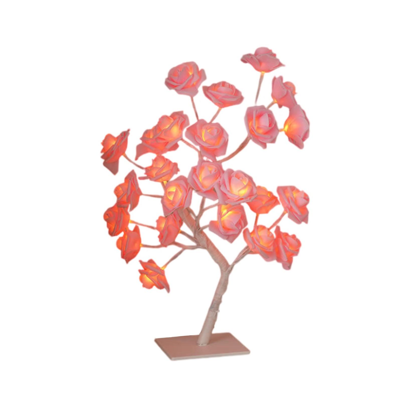 

Valentine s Day Rose Tree Light Home Scene Decoration 24 Lights Background Colorful Flower Tree Light USB