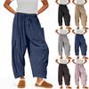 Women's Corduroy Pants Casual Loose Solid Color Wide Leg Wide Version With Pockets