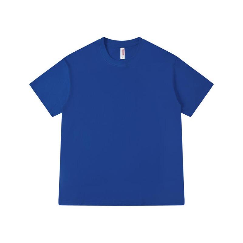 Gram heavy solid color crew neck T-shirt loose men's and women's same group clothes short-sleeved fashion versatile cultural shirt