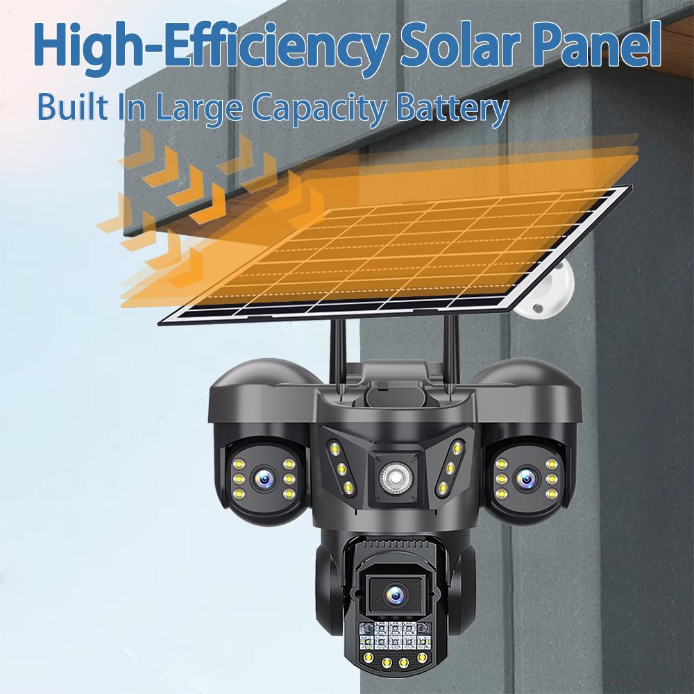 AOV Solar Monitor Home All-day Recording 4g Three-screen Solar Camera CCTV