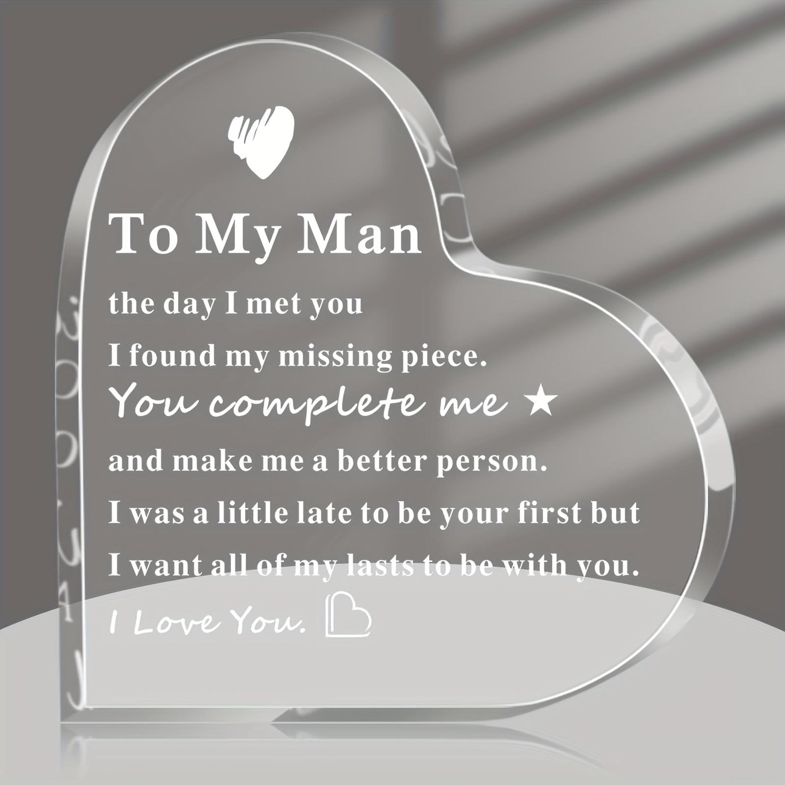 

2D Flat Acrylic Heart Plaque, Father s Day Gifts for Husband From Wife, Gifts for Husband Boyfriend Anniversary Birthday Valentine s Day Gifts, 10*10cm