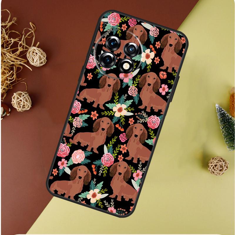 Cartoon Dachshund Dog For OnePlus 13 12 11 12R 13R 9 10 Pro 8T 9RT 10T 10R Nord 4 CE 2 3 Lite N20 N30 Phone Case