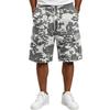 Mens Casual Drawstring Shorts Loose Fit Camouflage Print Elastic Waistband with Multiple Pockets for Outdoor Activities