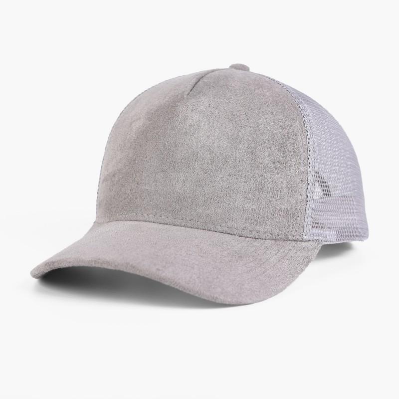 Unisex Suede 5-Panel Structured Baseball Cap With Mesh Back Breathable Sun Hat Outdoor Sports Casual Wear