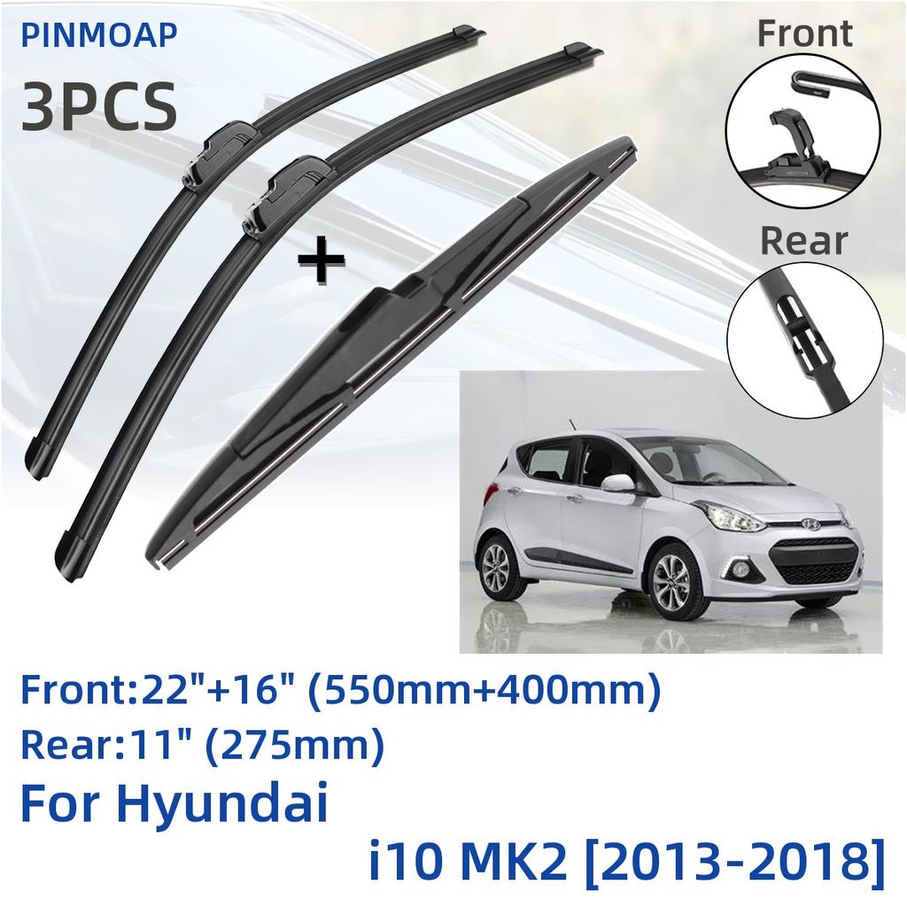 Pro Hyundai i10 MK2 2013-2018 Čepele předního zadního stěrače Kartáče Příslušenství k frézám J Hook 2013 2014 2015 2016 2017 2018