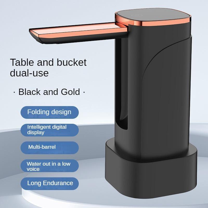 

Портативный электрический насос для бутылей с водой 3-10 галлонов, автоматический насос-диспенсер для воды с большим светодиодным дисплеем, USB-зарядка, насос для бутылей с водой чёрный