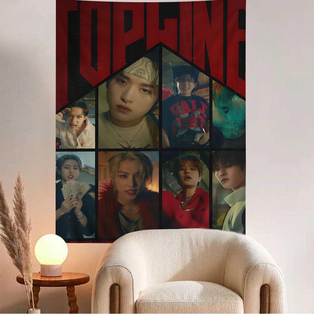 K-kpop Stray Kids Printed Large Wall Tapestry Cheap Hippie Wall Hanging Bohemian Wall Tapestries Mandala Home Decor