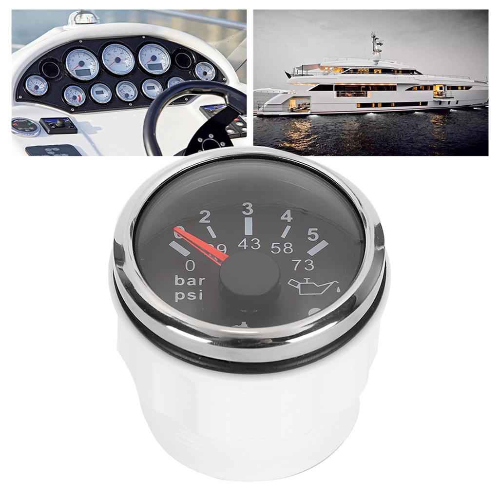 52MMCelsius2in IP67 Oil Pressure Gauge 0‑5BAR 0‑73PSI Meter with Smart Alarm for CarsCelsiusYachtsCelsiusBoats