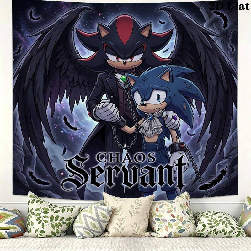 Sonic Hedgehog Wall Tapestry Aesthetic Wall Hanging Printed Fabric Blanket Decorative Tapestries For Bedroom Living Room Home Decor