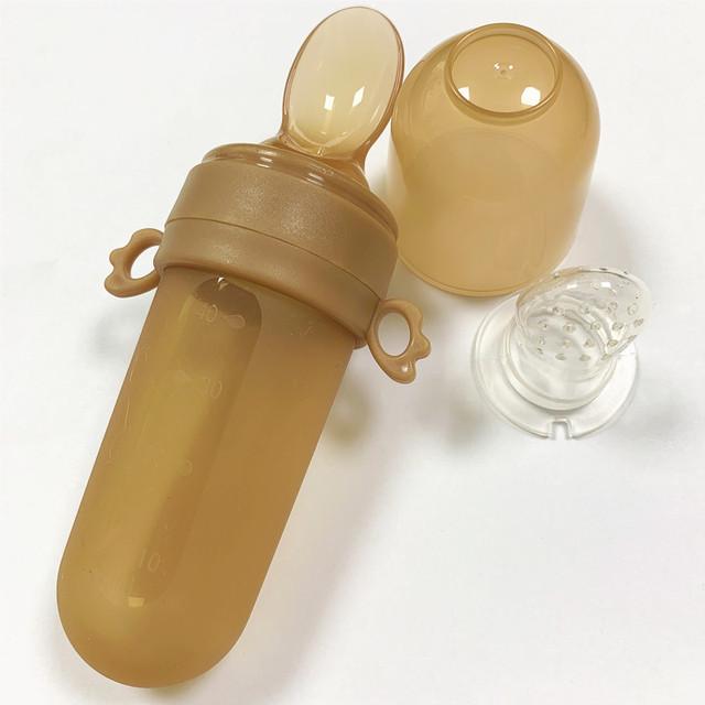 Baby Feeding Bottle with Teethers Baby Silicone Rice Paste Cereal Feeding Squeeze Bottle Spoon Feeder for Newborn Child Utensils