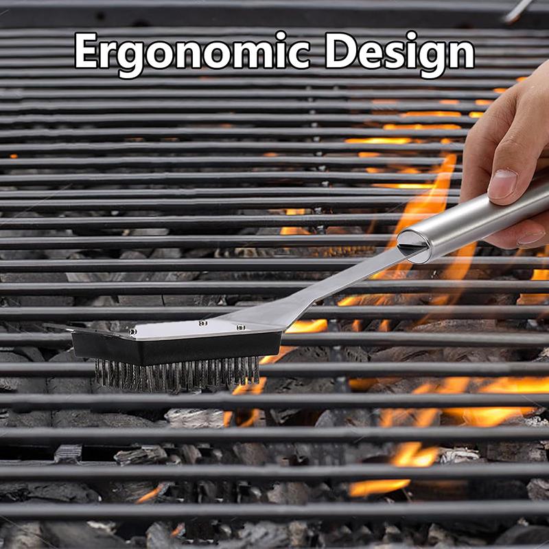 Grill Brush and Scraper Stainless Steel Wire BBQ Grill Brush for Outdoor Safe Cleaner Brush Grill Brush Barbecue Accessories