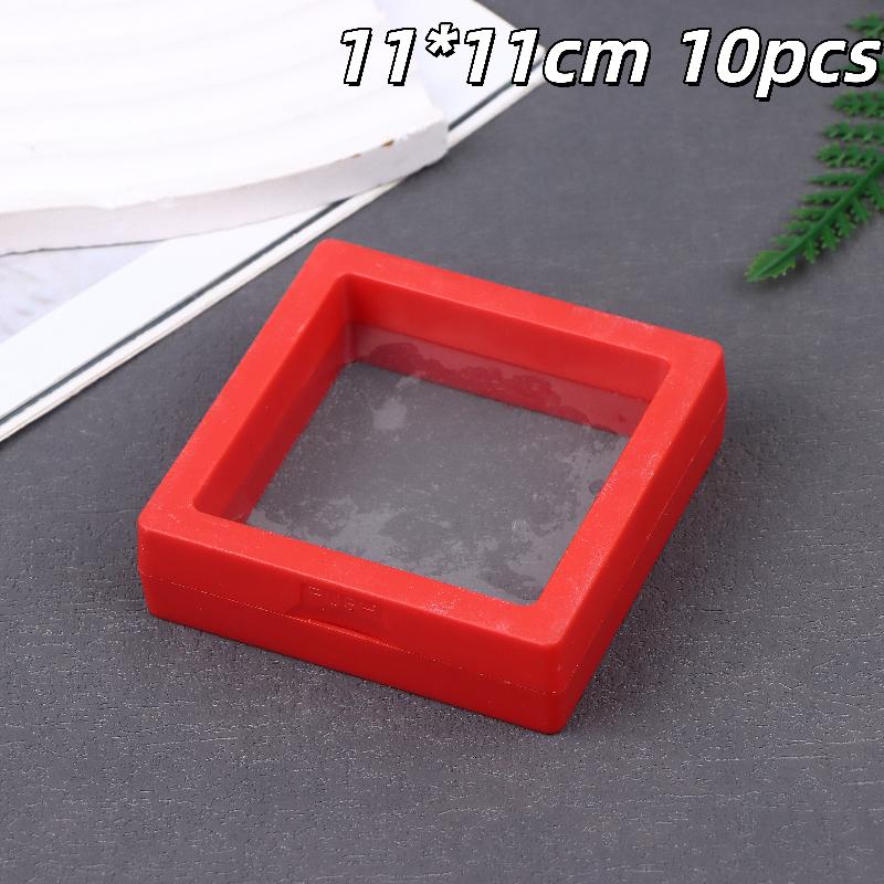 10Pcs Transparent Floating Display Box Plastic Film Jewelry Packaging Box Jewelry Necklace Ring And Collectible Storage Box