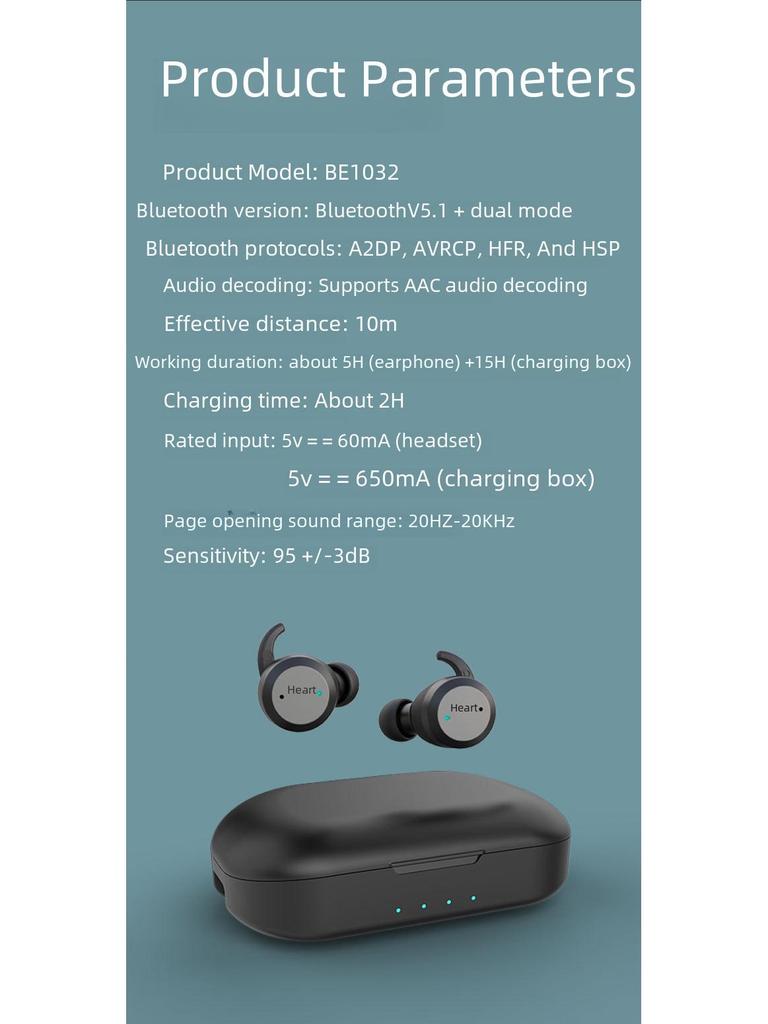 Waterproof In-Ear Bluetooth Sports Headset with Ultra-Long Standby and Large Battery