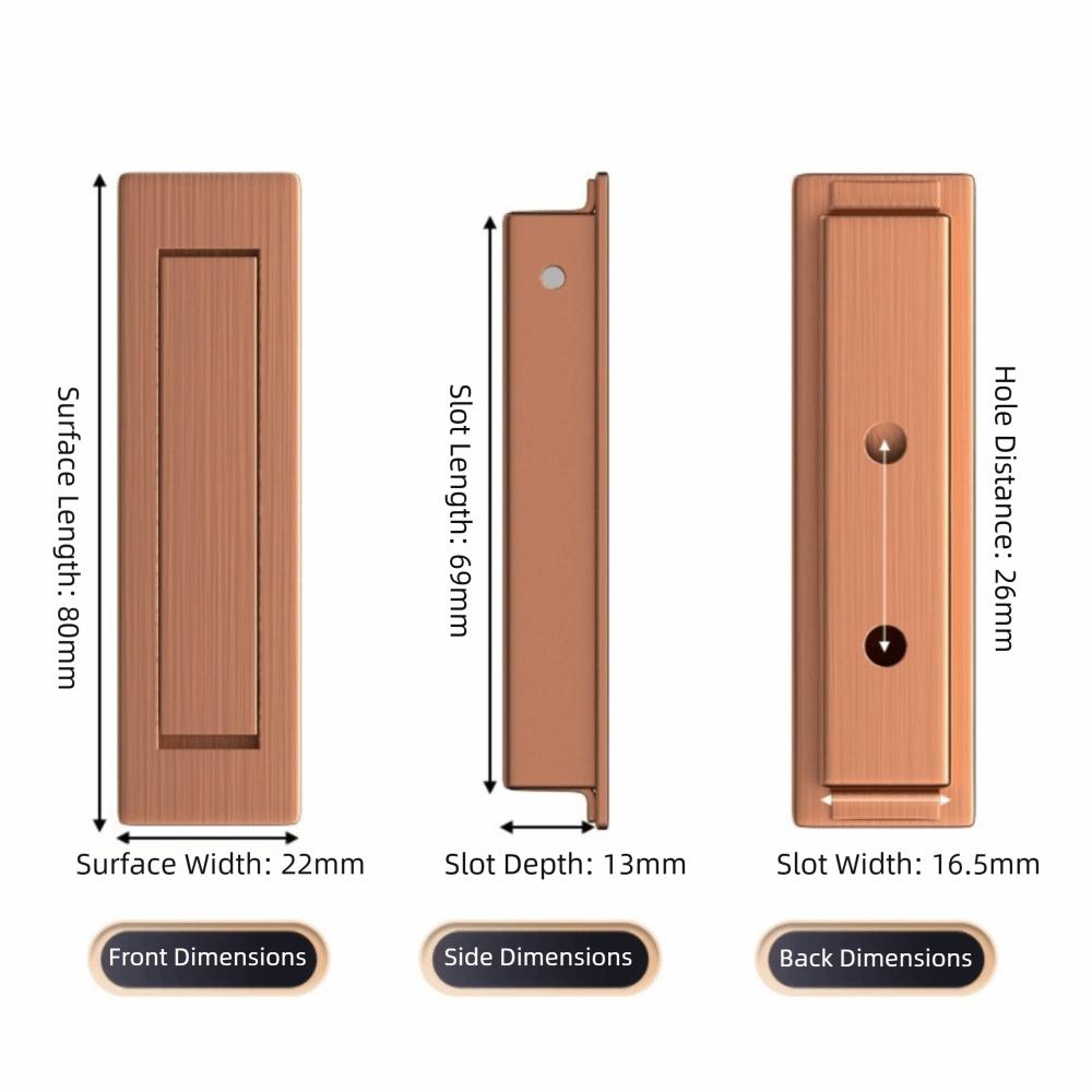Door Stainless Steel Cabinet Door Handle Durable Hidden Cabinet Pulls Embedded Invisible Drawer Handle Sliding Door