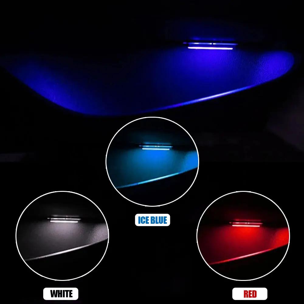 4Pcs Universal Car Armrest Interior Door Handle Lighting Car LED Car Inner Bowl Light Car Atmosphere Lamp Decorative Accessories