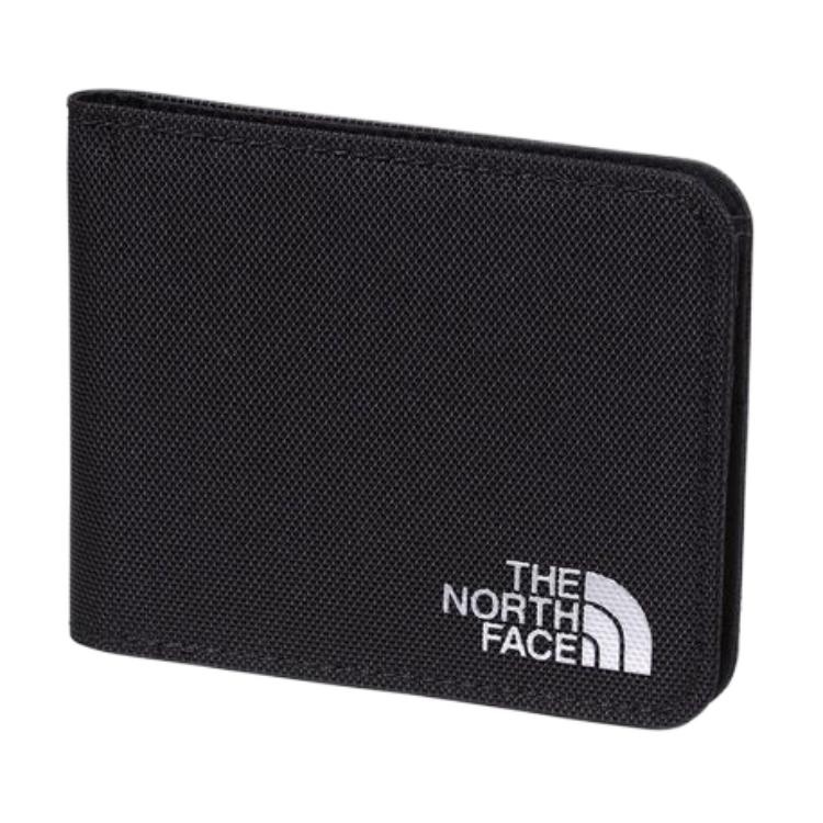 The North Face Logo Double Fold Design Nylon Wallet Unisex wallet Black NM82339-K Black