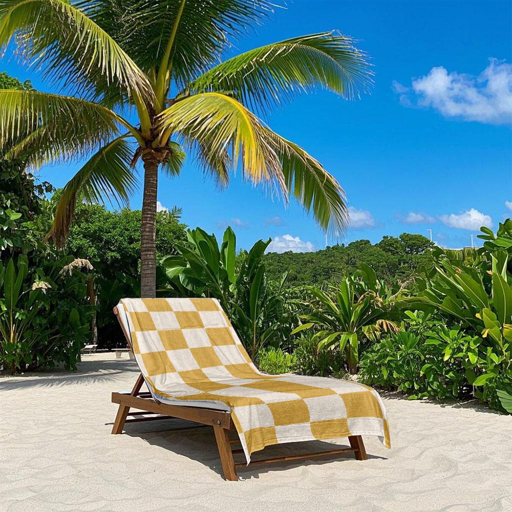 Sunny Checkerboard Quick Drying Bath Towel Microfiber Beach Towel Light Weight Swimming Camping Yoga Beach Out