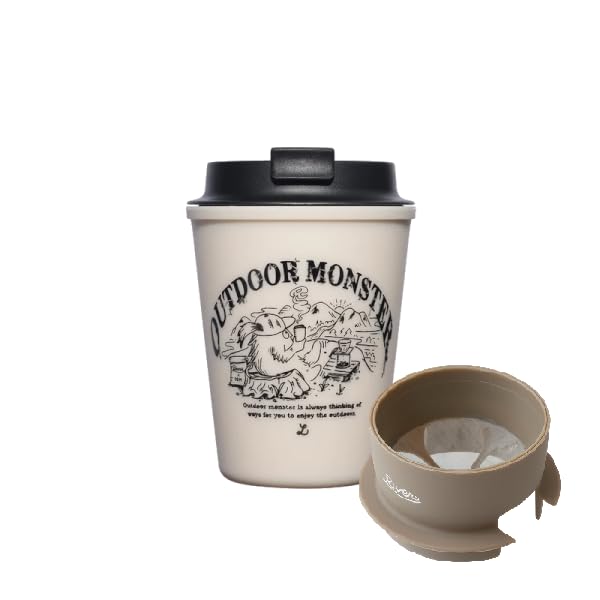 RIVERS Wall Mug Sleek Unplugged ODM Beige & Micro Coffee Dripper 2 Tan, Outdoor Use, Easy Dripper Set