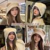Cute Teddy Bear Plush Hat Children's Warm Knitted Wool Showing Off Face Elementary School Students' Cold Protection Ear Headband Cap