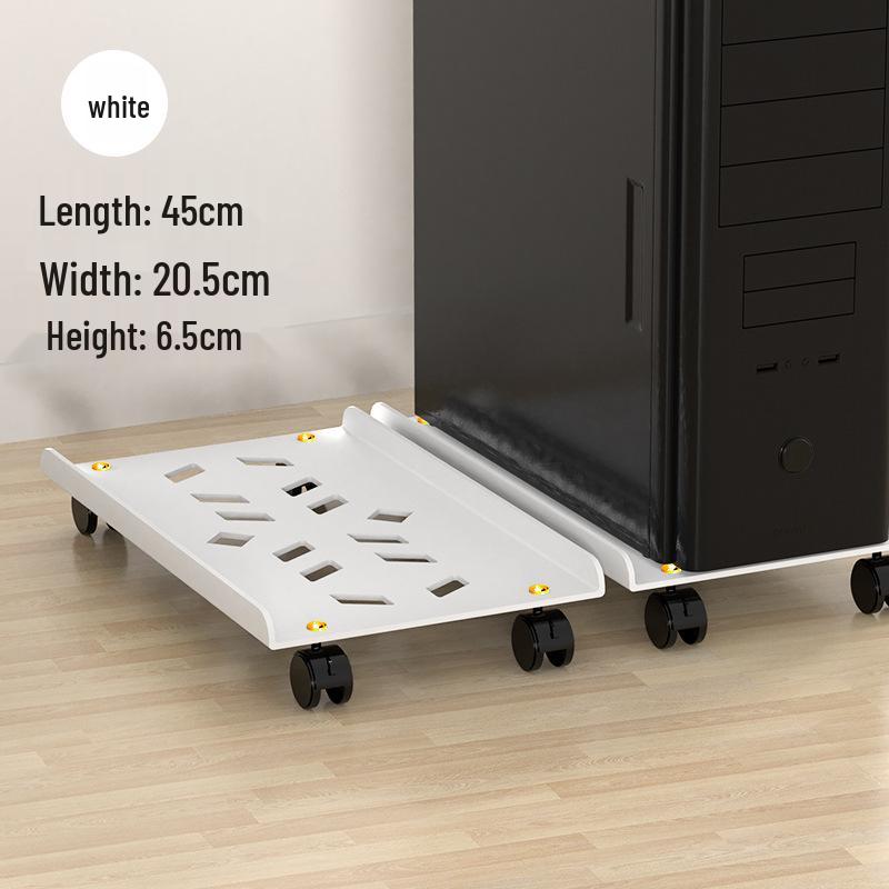 Mobile Computer Host Shelf with Wheels for Organization and Storage